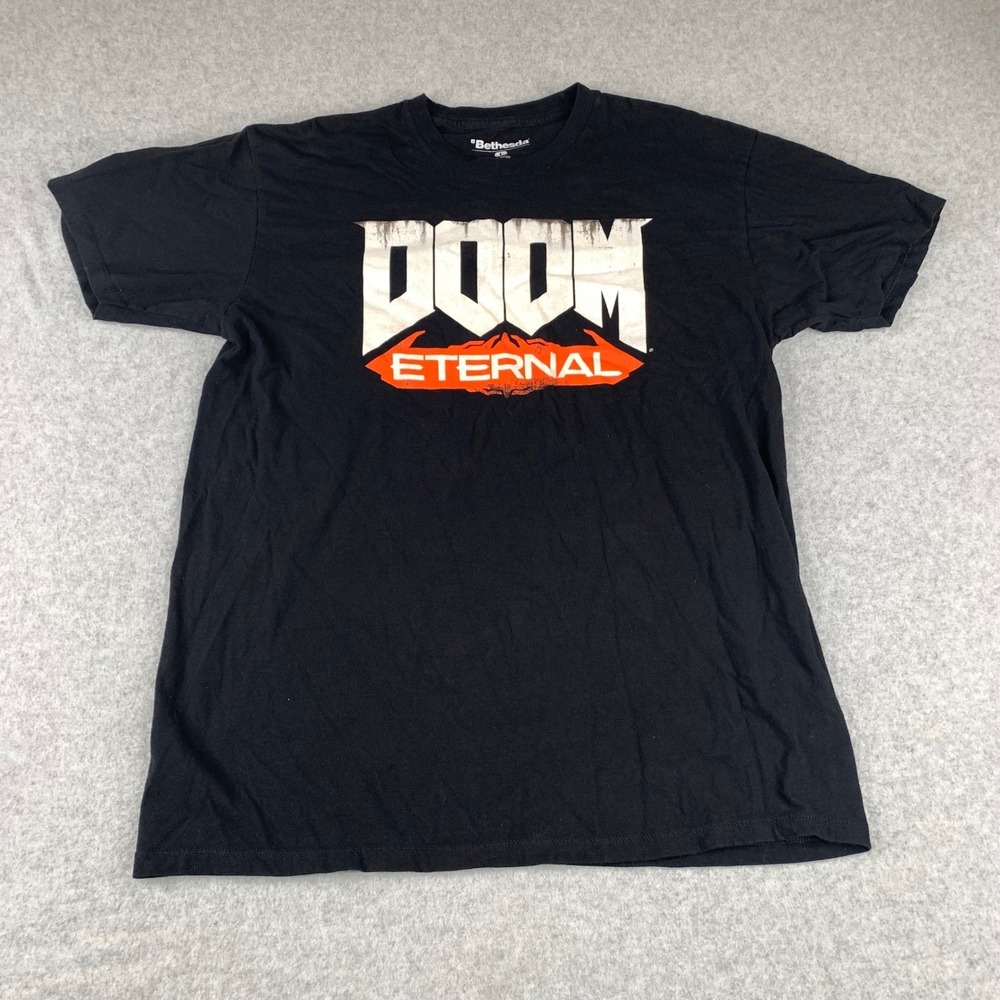 Bethesda Doom Eternal T-Shirt Mens Large Black Graphic Video Game Tee